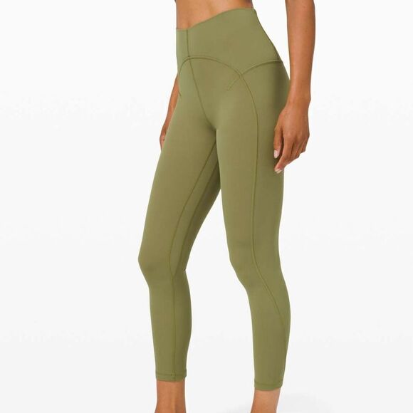 𝅺LULULEMON Unlimit High Rise Tight Bronze Green size 10 in EUC - Picture 4 of 10
